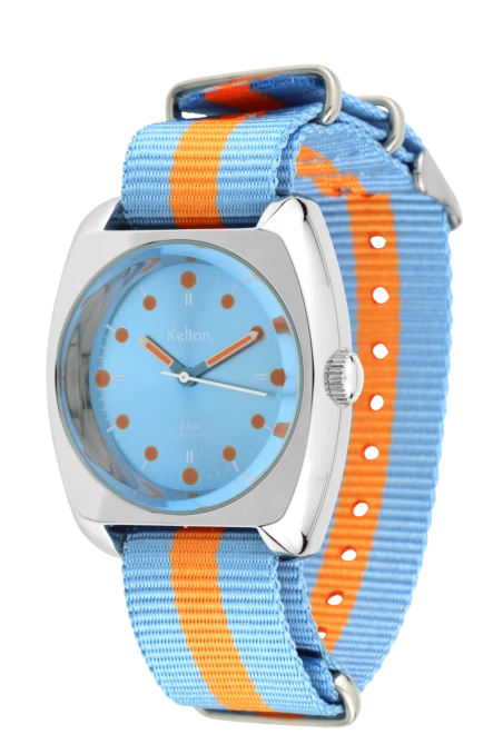 Profil Montre Kelton - RC2 - Nato Bleu et Orange