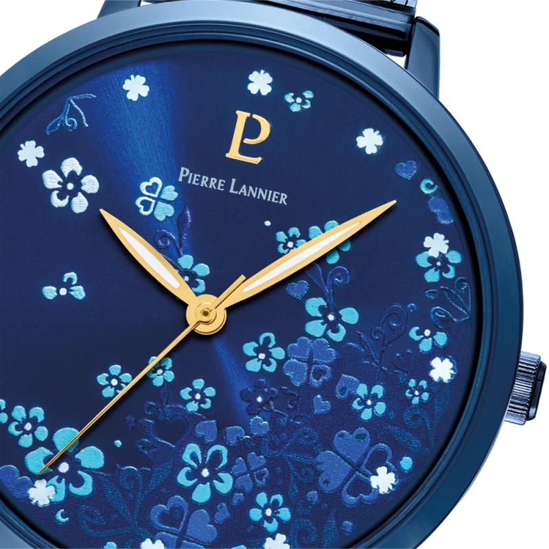 Cadran Montre Pierre Lannier - Tallia - Cadran à Fleurs Bleu