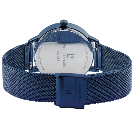 Dos Montre Pierre Lannier - Tallia - Cadran à Fleurs Bleu