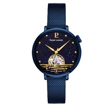 Montre Pierre Lannier - Australe - Maille Milanaise Bleue