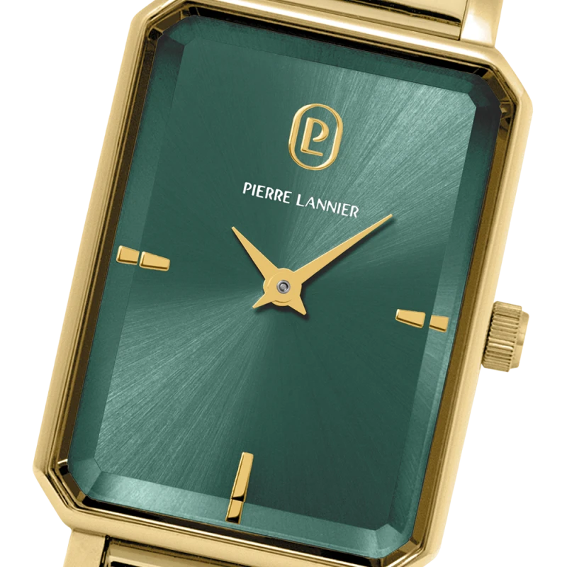 Cadran Montre Pierre Lannier - Ariane - Rectangle - Dorée et Verte