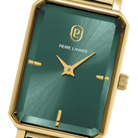 Cadran Montre Pierre Lannier - Ariane - Rectangle - Dorée et Verte