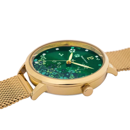 Cadran Montre Pierre Lannier - Tallia - Cadran à Fleurs Vert et Doré
