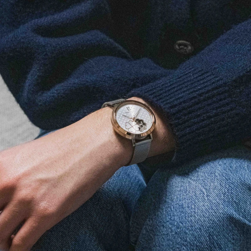 Portée Montre Pierre Lannier - Esperance - Maille Milanaise Argenté
