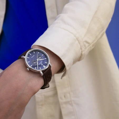 Portée Montre Pierre Lannier - Essential - Multifonctions - Cadran Bleu
