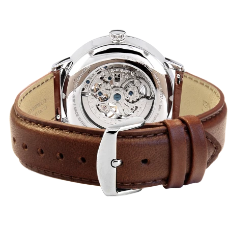 Dos Montre Pierre Lannier - Automatic - Squelette - Cuir Marron Cadran Vert
