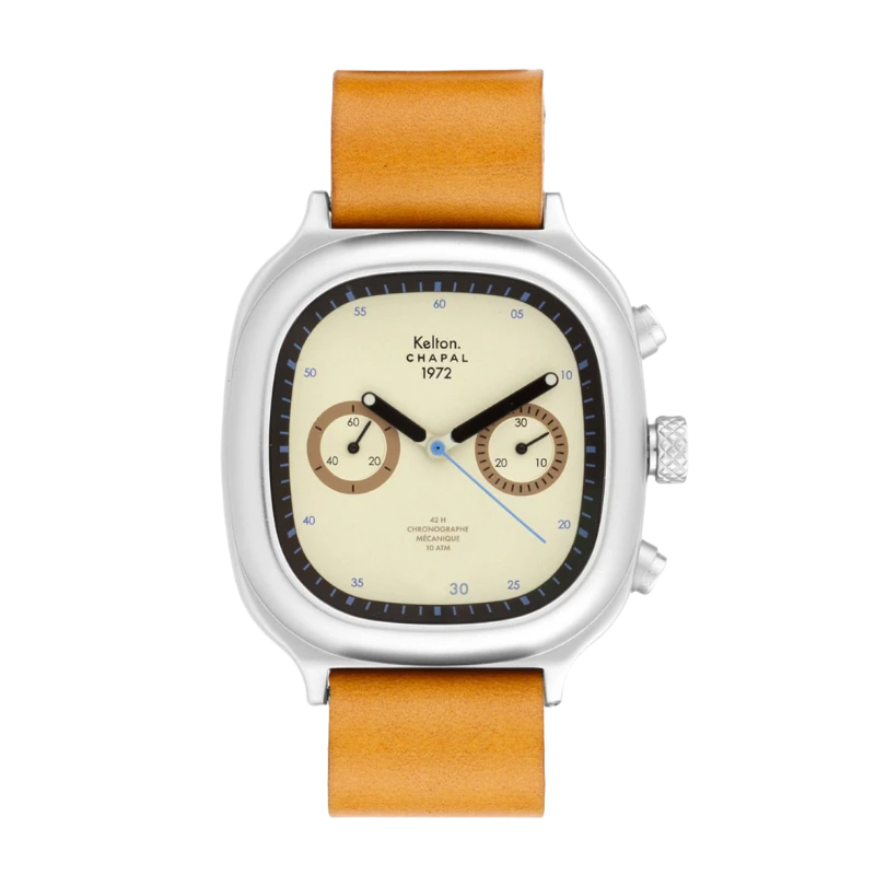 Montre Kelton X Chapal 1972 - Chronographe Skysand - Cuir Tan