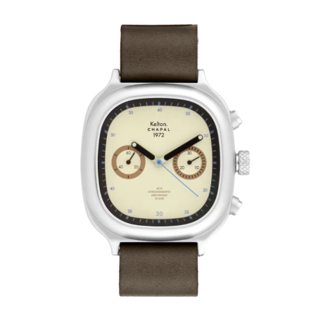 Kelton - Montre Kelton X Chapal 1972 - Chronographe Skysand - Cuir Taupe
