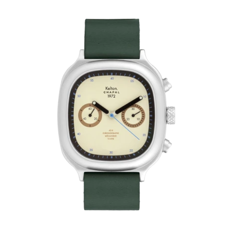Montre Kelton X Chapal 1972 - Chronographe Skysand - Cuir Vert