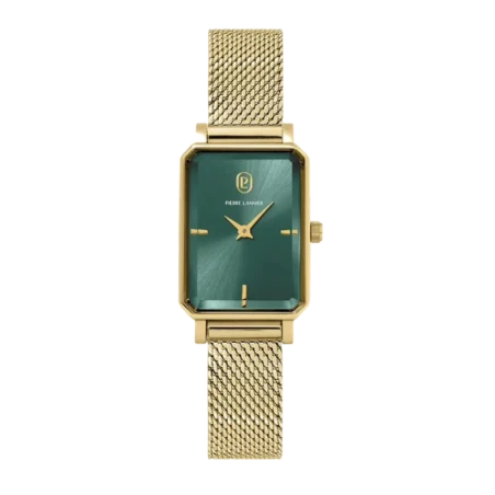 Montre Pierre Lannier - Ariane - Rectangle - Dorée et Verte