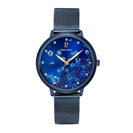 Montre Pierre Lannier - Tallia - Cadran à Fleurs Bleu