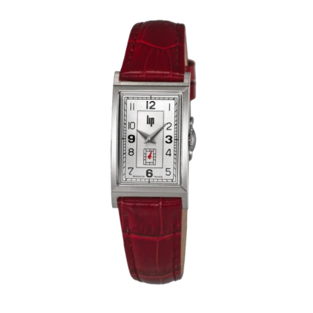 Montre LIP - T18 Churchill - Trotteuse Excentrée - Cuir Façon Croco Rouge