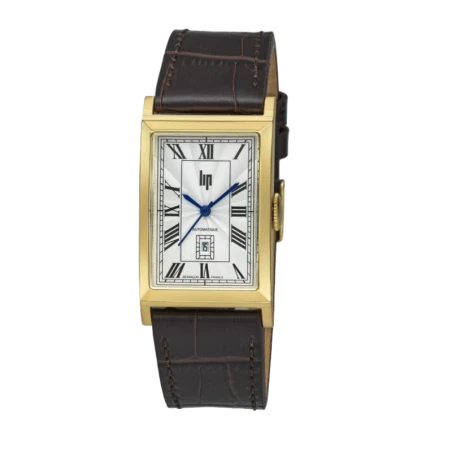 Montre LIP - Churchill T26 - Automatique - Dateur - Cuir Marron Façon Croco