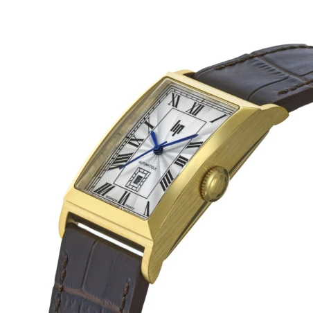 Profil Montre LIP - Churchill T26 - Automatique - Dateur - Cuir Marron Façon Croco