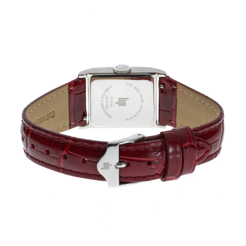Dos Montre LIP - C18 Churchill - Cuir Façon Croco Rouge