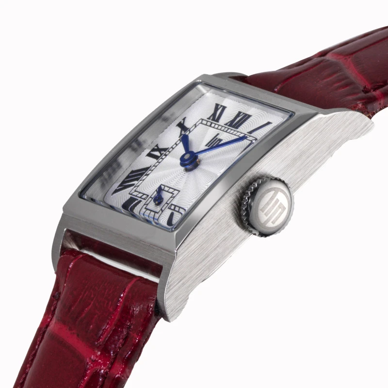 Profil Montre LIP - C18 Churchill - Cuir Façon Croco Rouge