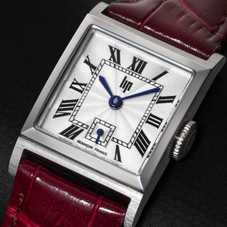Cadran Montre LIP - C18 Churchill - Cuir Façon Croco Rouge