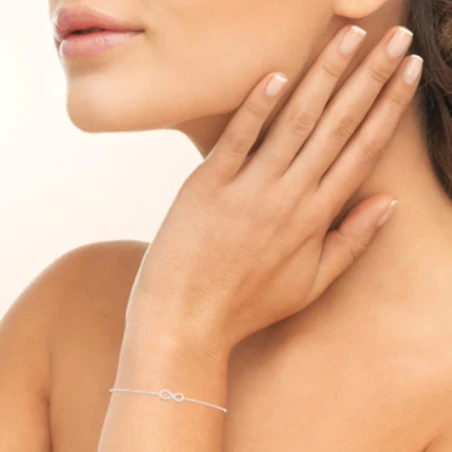 Bracelet Argent 925 Rhodié oz 18cm porté
