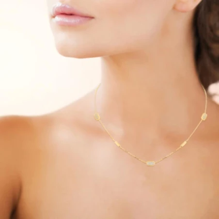 Collier Plaqué Or 750 3Mic Oz 45cm porté