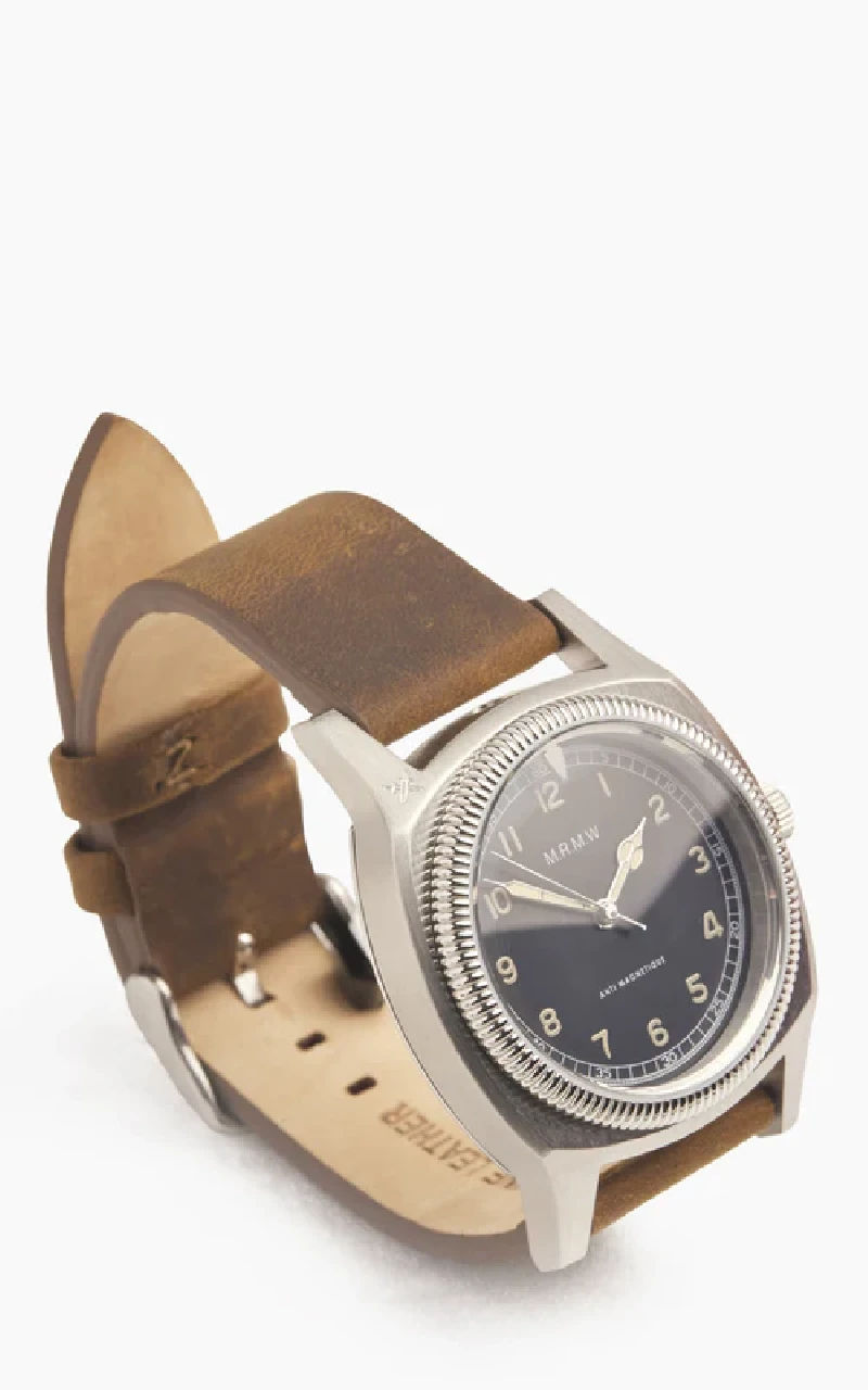 M.R.M.W - Montre Pilote Majetek Big Turtle 3 Aiguilles - Cuir Noir M.R.M.W. 2