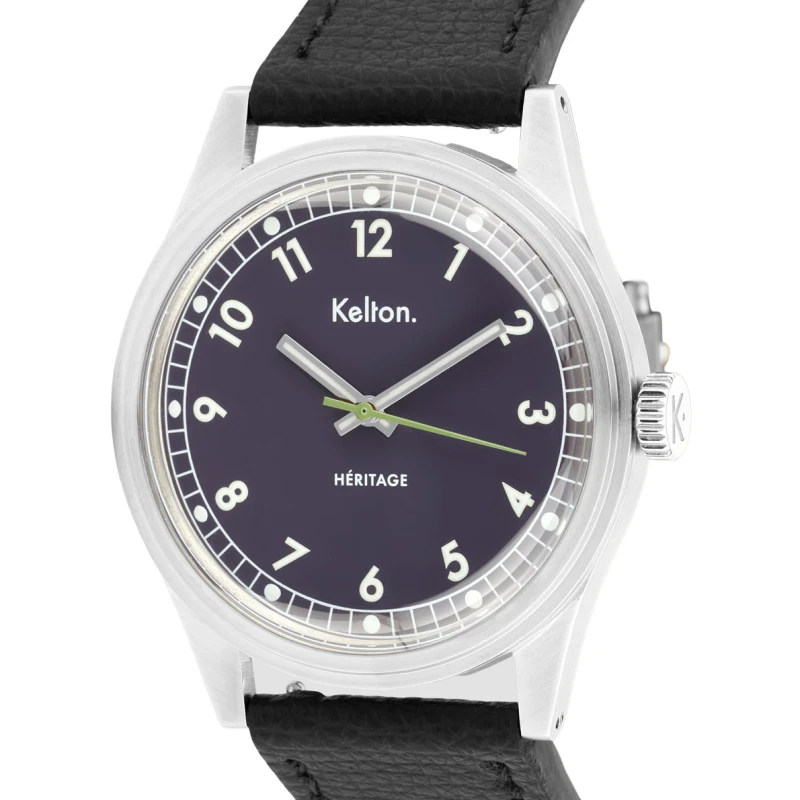 Kelton - Montres Kelton Héritage Navy Epsom Noir I 9126032 I montre vintage française