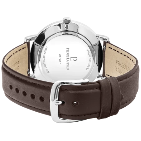 Pierre Lannier - Montre Homme Pierre Lannier Essential Cadran Vert Bracelet Cuir Marron | 217G174 | montre élégante