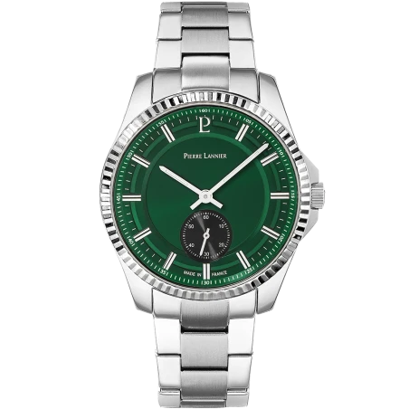 Pierre Lannier - Montre Homme Pierre Lannier Metropolitain Cadran Vert Bracelet Acier Argenté | 246G171 | montre élégante