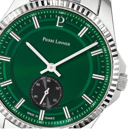 Pierre Lannier - Montre Homme Pierre Lannier Metropolitain Cadran Vert Bracelet Acier Argenté | 246G171 | montre élégante