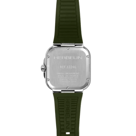 Michel Herbelin - Michel Herbelin Cap Camarat Square Quartz 12246A116CK – Kaki FKM