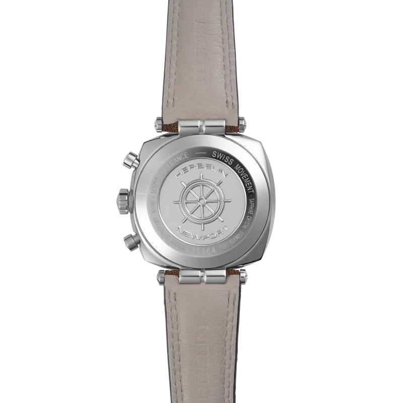 Michel Herbelin - Michel Herbelin Newport Héritage Chronographe 35664AP24BR – Acier Cuir Marron