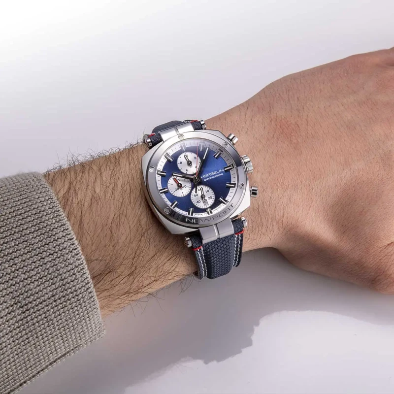 Michel Herbelin - Michel Herbelin Newport Héritage Chronographe 35664AP25 – Acier Textile Bleu