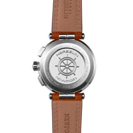Michel Herbelin - Michel Herbelin Newport Chrono Quartz 37658AP15GD – Acier Cuir Brun