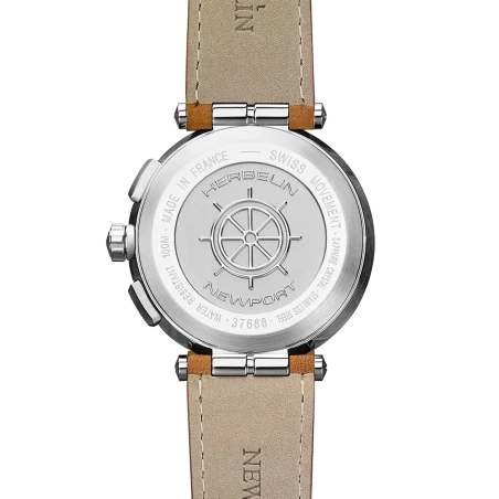 Michel Herbelin - Michel Herbelin Newport Chrono Quartz 37688A42GD – Acier & Cuir Camel