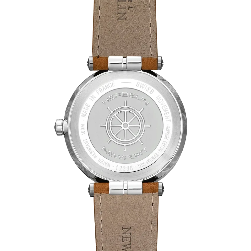 Michel Herbelin - Michel Herbelin Newport Quartz Date 12288A15GD – Acier Cuir Gold