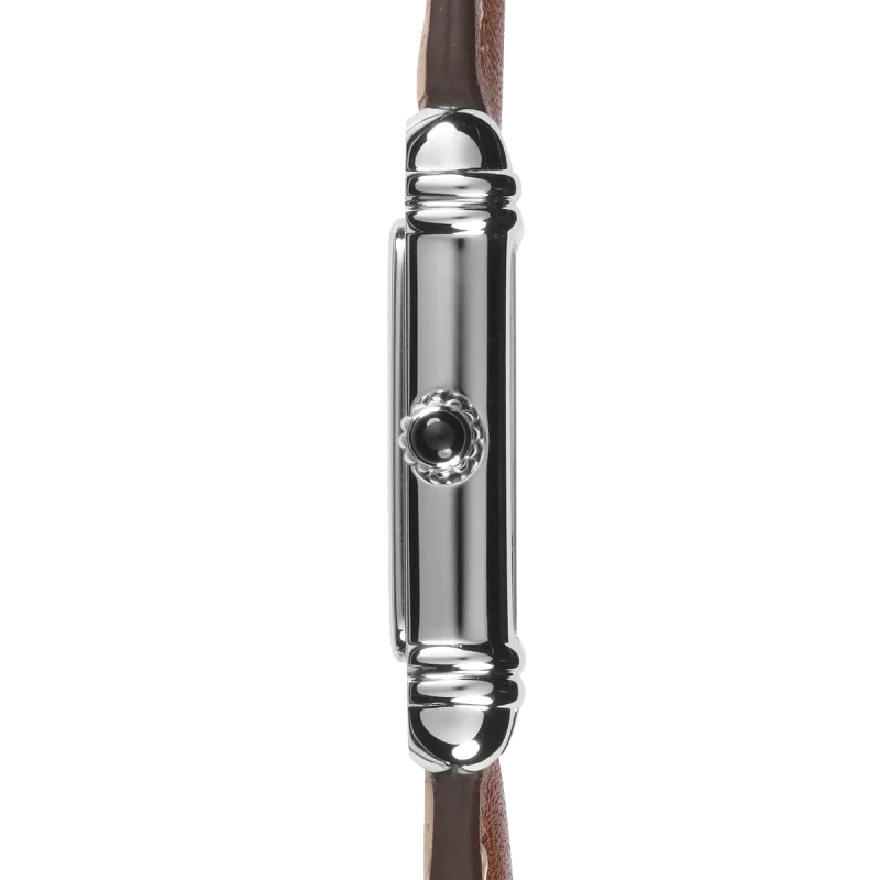 Michel Herbelin - Michel Herbelin Art Déco Quartz 17478AP22GD – Argent Cuir Camel Femme