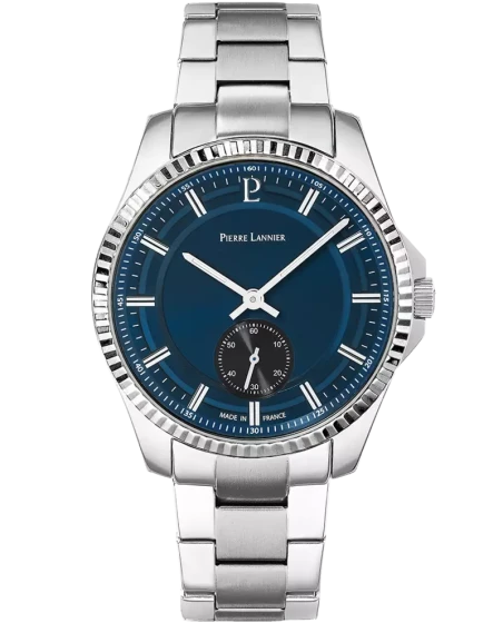 Pierre Lannier - Montre Pierre Lannier Métropolitain Homme Cadran Bleu Pétrole Bracelet Acier Argenté | 246G161