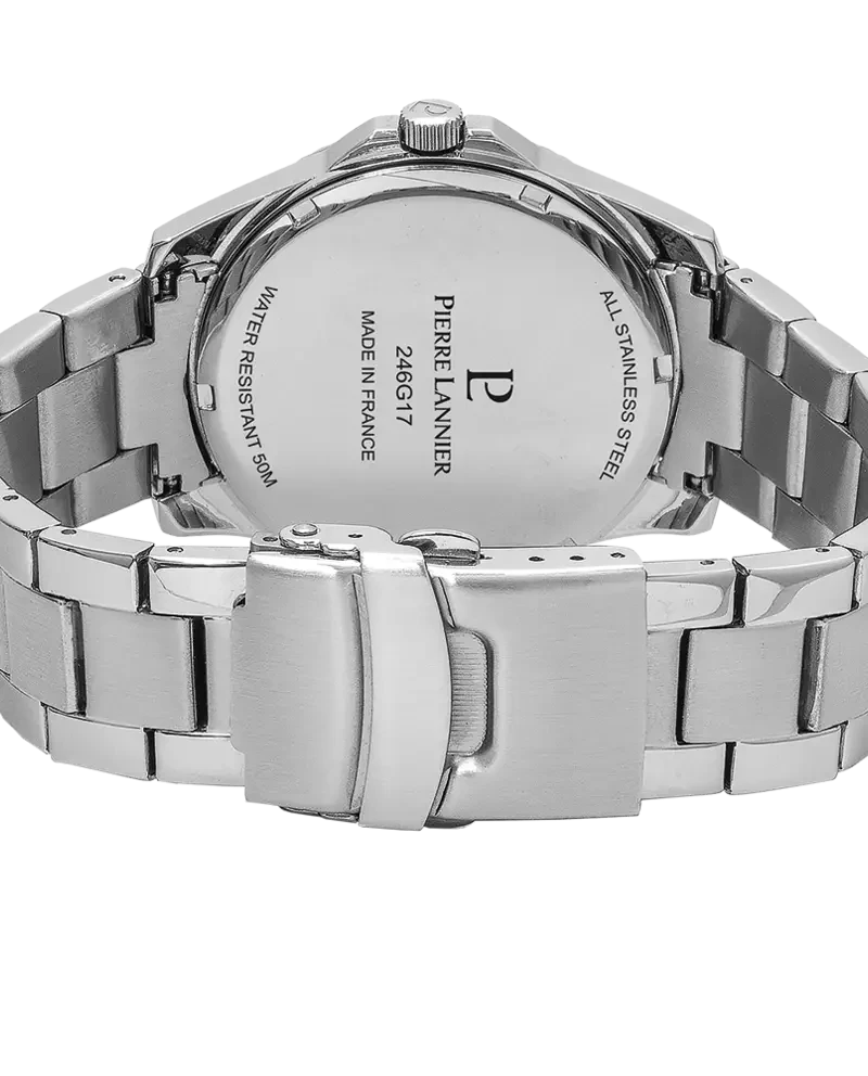 Pierre Lannier - Montre Pierre Lannier Métropolitain Homme Cadran Bleu Pétrole Bracelet Acier Argenté | 246G161