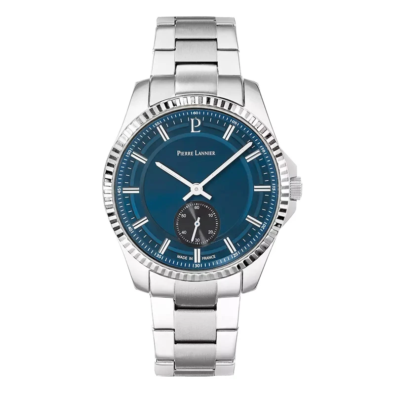 Pierre Lannier - Montre Pierre Lannier Métropolitain Homme Cadran Bleu Pétrole Bracelet Acier Argenté | 246G161