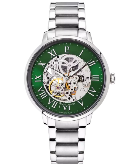 Pierre Lannier - Montre Pierre Lannier Automatic Homme Cadran Vert Squelette Acier Argenté | 317B171