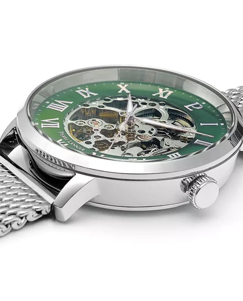 Pierre Lannier - Montre Pierre Lannier Automatic Homme Cadran Vert Squelette Milanais Argenté | 323D171