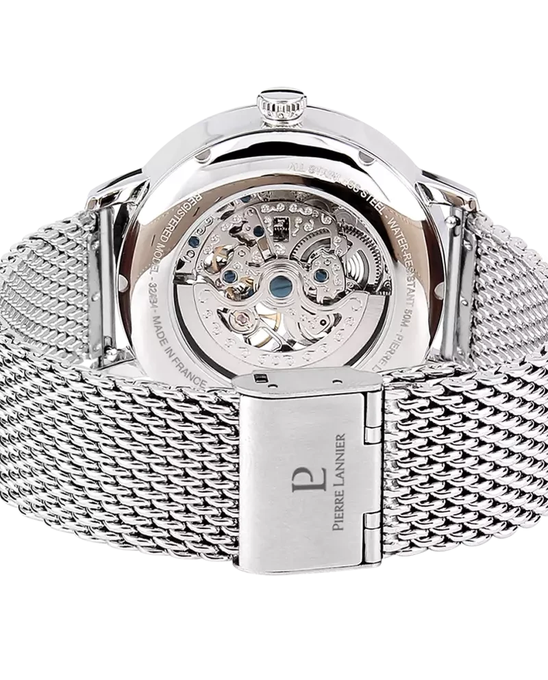 Pierre Lannier - Montre Pierre Lannier Automatic Homme Cadran Vert Squelette Milanais Argenté | 323D171