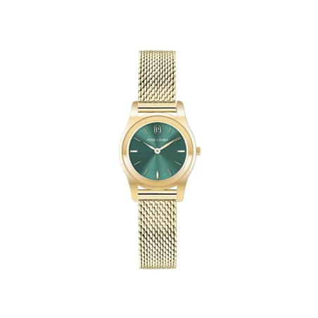 Pierre Lannier - Montre Pierre Lannier Pya Femme Cadran Vert Boîtier Carré Doré Milanais | 091M572
