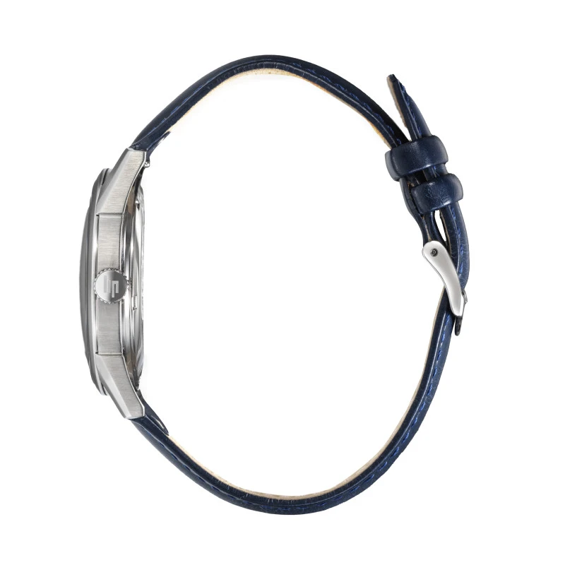 LIP - Montre Lip Himalaya 40 Saphir Homme Cadran Argenté Cuir Bleu | 671727