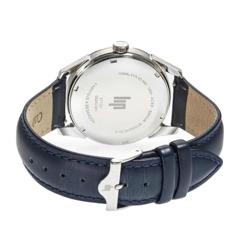 LIP - Montre Lip Himalaya 40 Saphir Homme Cadran Argenté Cuir Bleu | 671727