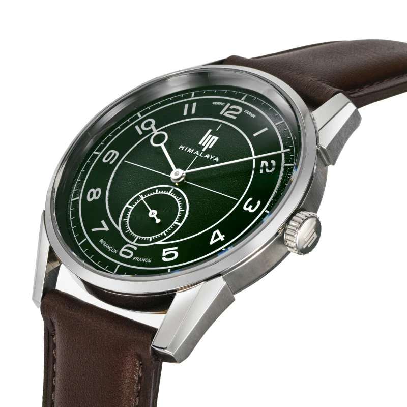 LIP - Montre Lip Himalaya 40 Homme Cadran Vert Cuir Brun | 671728