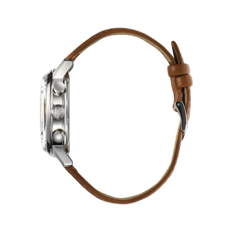 LIP - Montre Lip Rallye 40 Méca-Quartz Autodrome Homme Cadran Noir Cuir Marron | 671826