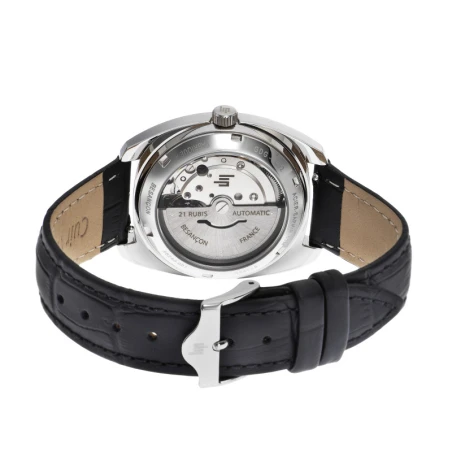 LIP - Montre Lip Général de Gaulle 35 mm Automatique Cadran Gris Cuir Alligator Noir | 671880