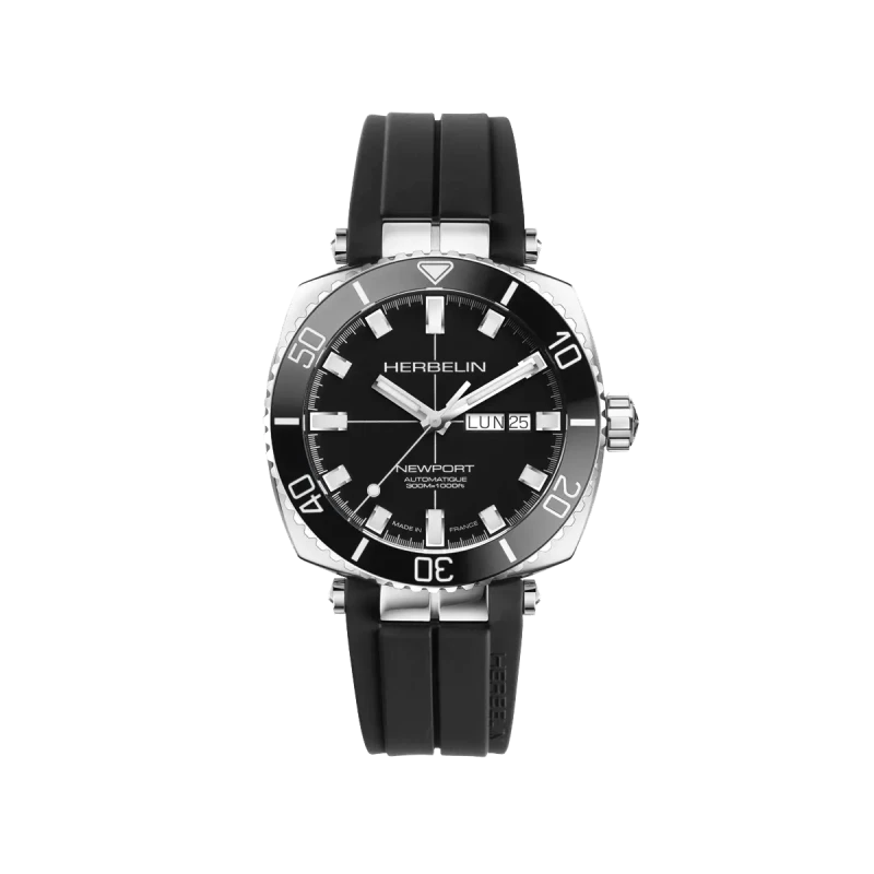 Michel Herbelin Newport – diver – noir –1774AN14CA vue de face