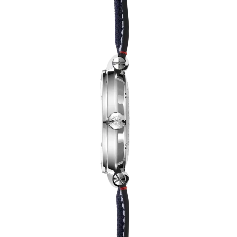 Michel Herbelin Newport – automatique – day date – textile bleu – 1768A15BL vue de coter