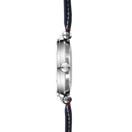 Michel Herbelin Newport – automatique – day date – textile bleu – 1768A15BL vue de coter